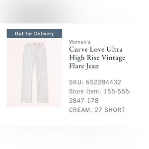 Abercrombie curve love white flare jeans